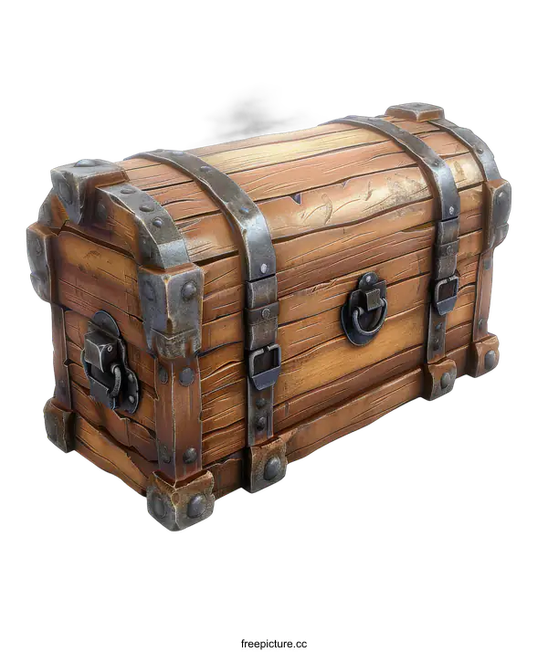 [Transparent Background PNG]Old Wooden Treasure Chest