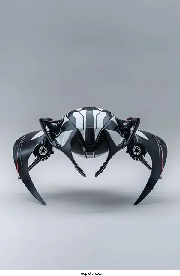 futuristic sci-fi drone with 4 propellers