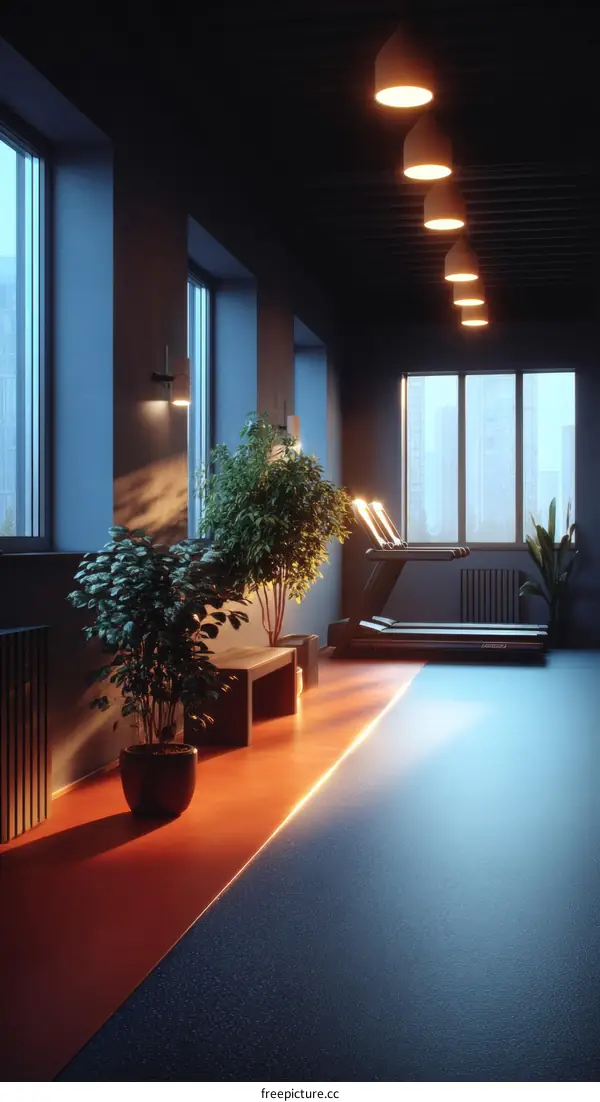 Modern Gym Interior Design Illustration