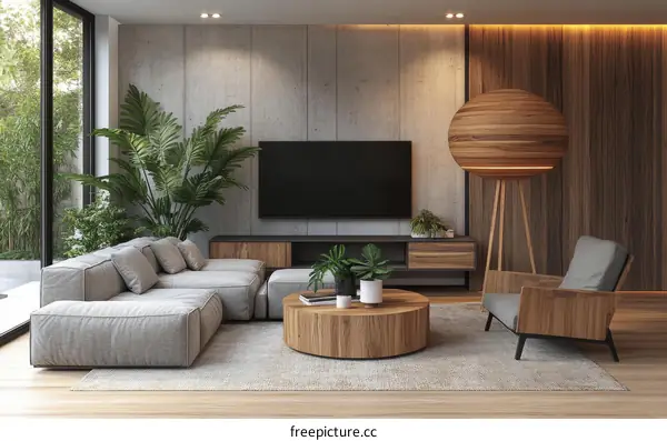 Modern Wooden Living Room Interior Design