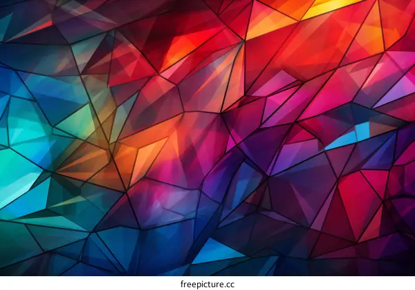 Vivid Low Poly Background with Electric Hues