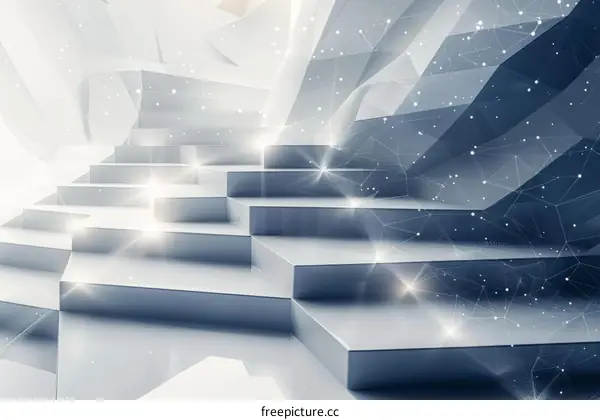 Glowing Staircase: A Digital Abstraction of Ambition and Progress