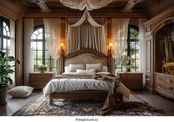 Luxury Bedroom Interior Design with Canopy Bed