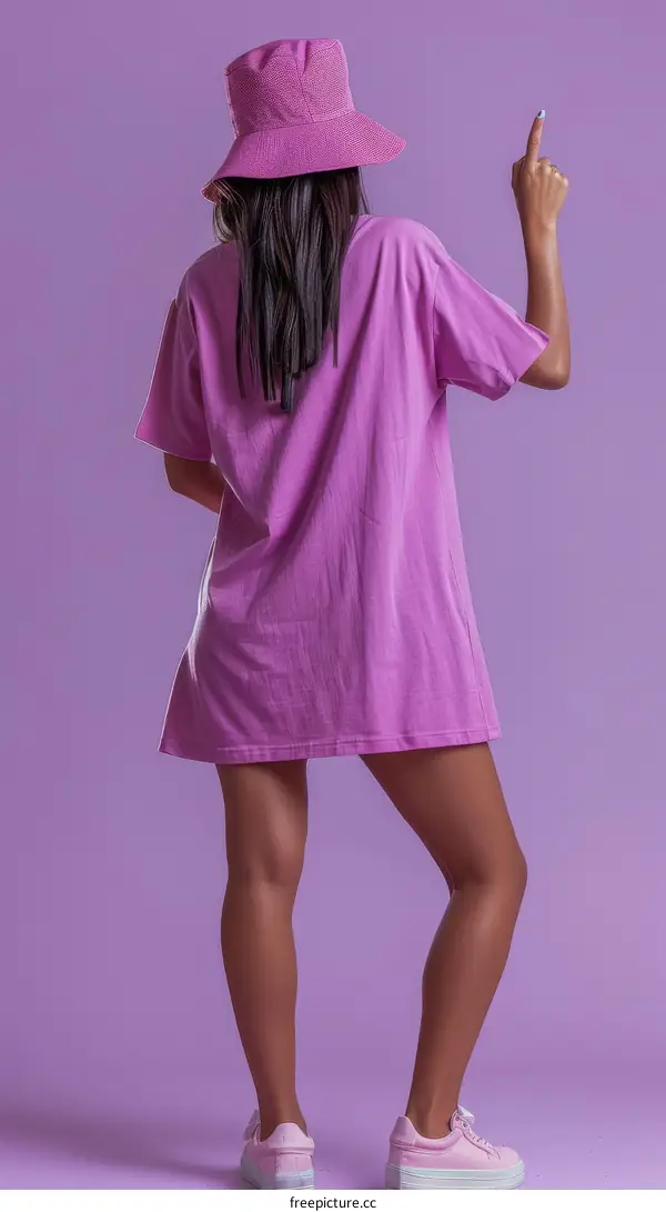 Stylish Woman in Trendy Pink Outfit