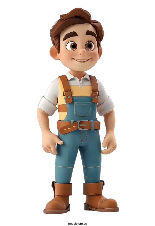 [Transparent Background PNG]Cheerful 3D cartoon character of a boy