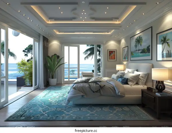 Coastal Luxury Bedroom Interior Design