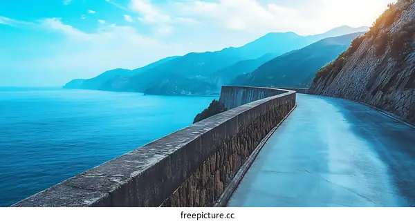 Scenic Road Winding Along the Coast
