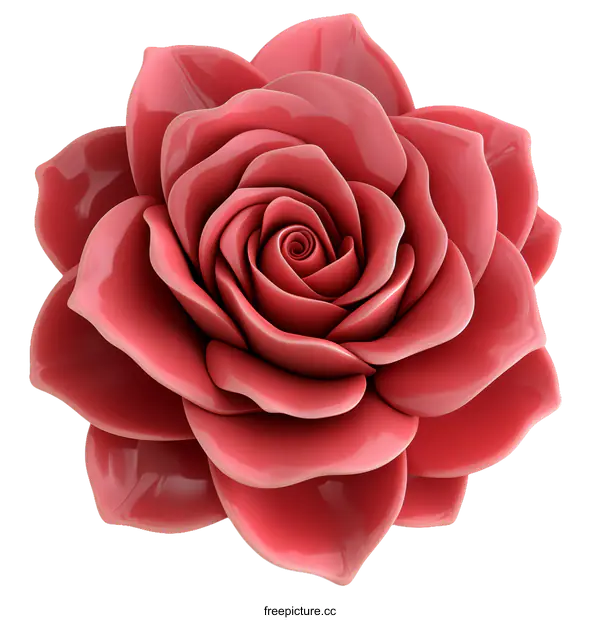 [Transparent Background PNG]Exquisite 3D Rendered Rose Illustration