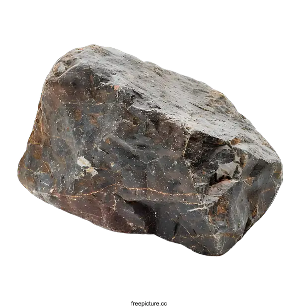 [Transparent Background PNG]Dark Grey Rock Isolated on White Background