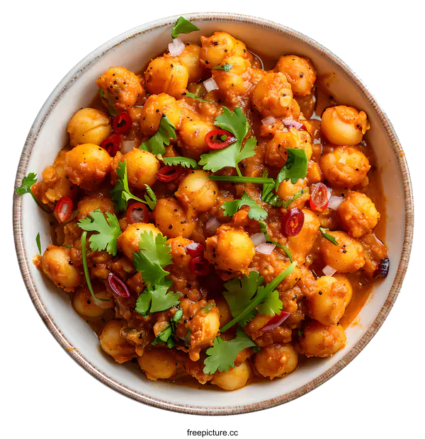 [Transparent Background PNG]Punjabi chole made with chickpeas, tomatoes, and spices