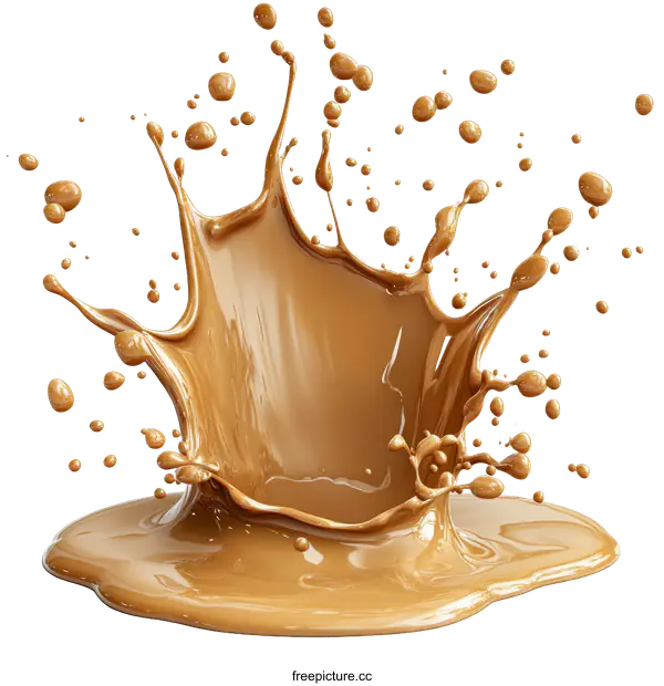 [Transparent Background PNG]Delicious Caramel Liquid Splash Art