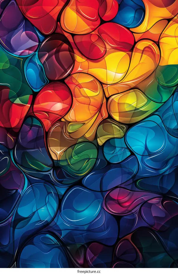 Abstract Colorful Background with Swirls and Shapes