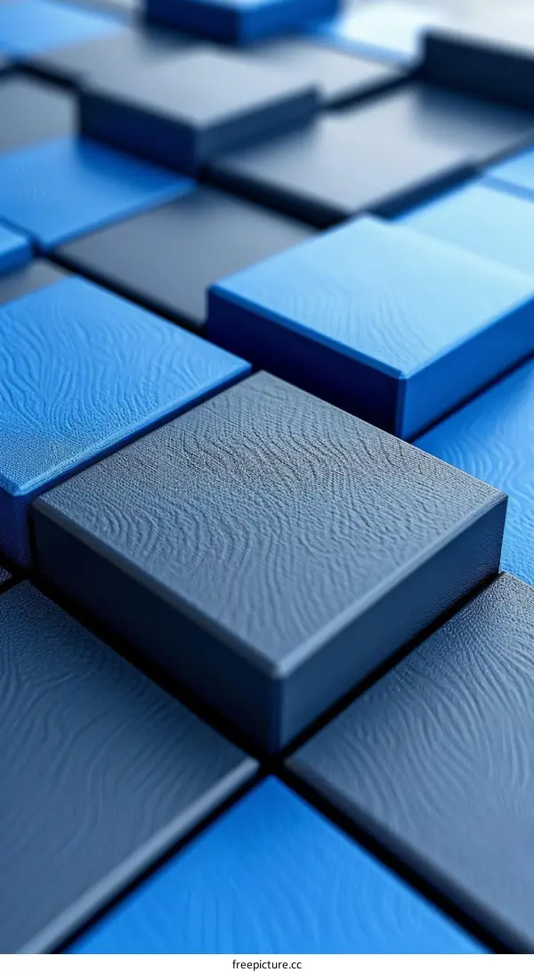 Blue and gray 3D cubes background