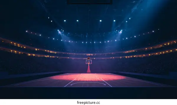 Basketball Stadium Filled with Spectators