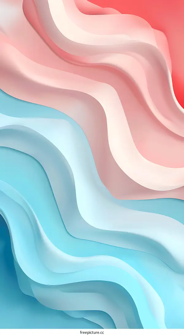 Abstract Background With Wavy Lines And Blue Pink Colors
