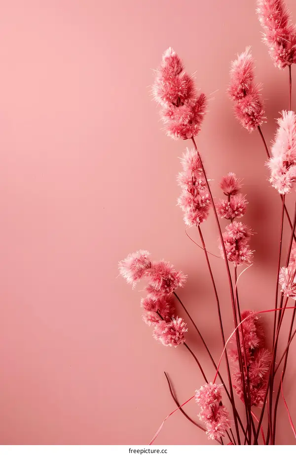 Pink Flowers on Pink Background