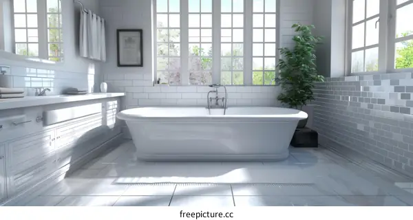White Elegant Bathroom Interior Design