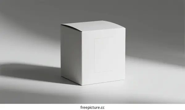A white cube box with blank space for branding and design