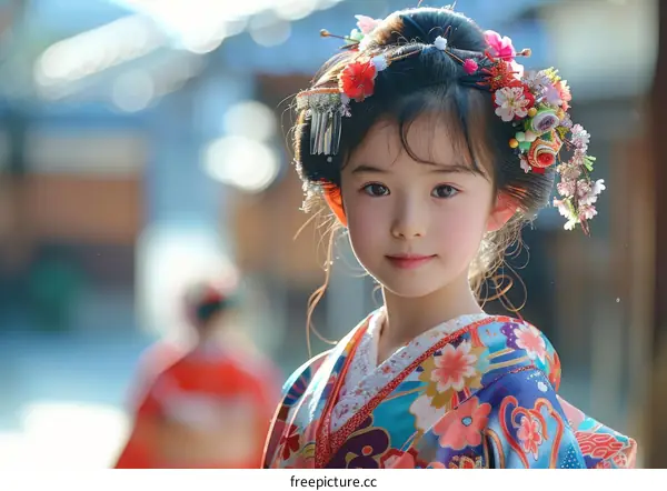 Little girl in kimono