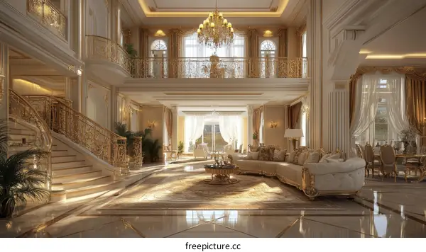 Luxury Mansion Interior Design Illustration