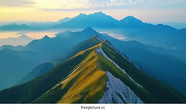Majestic Mountain Range at Sunrise