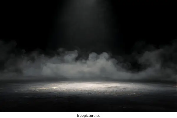 Empty Dark Studio Scene with Fog