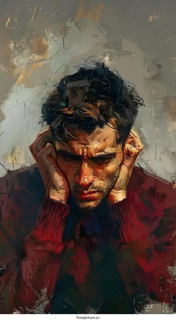 Portrait of a Man with His Hands on His Head