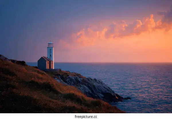 Coastal Lighthouse at Sunset