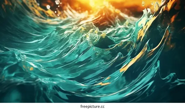 Undersea world with sunlight