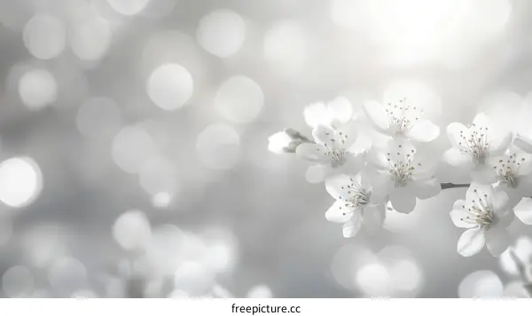 Delicate White Blossoms in Soft Light