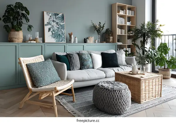 Modern Bohemian Living Room Interior Design