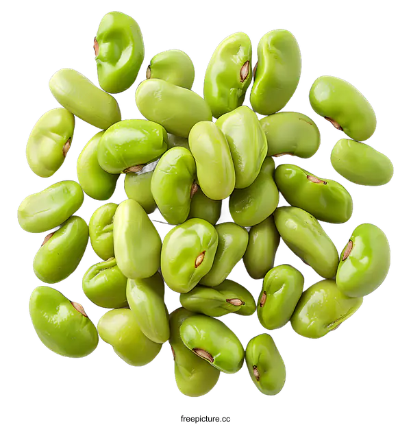 [Transparent Background PNG]Pile of fresh green lima beans