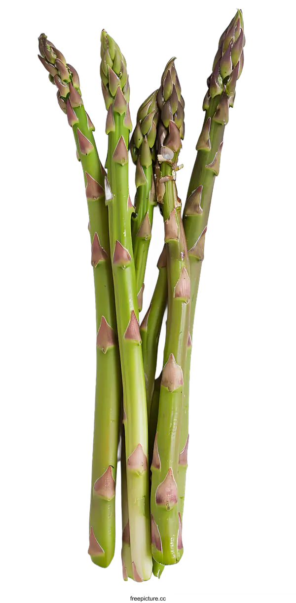 [Transparent Background PNG]Fresh Green Asparagus Spears on White Background