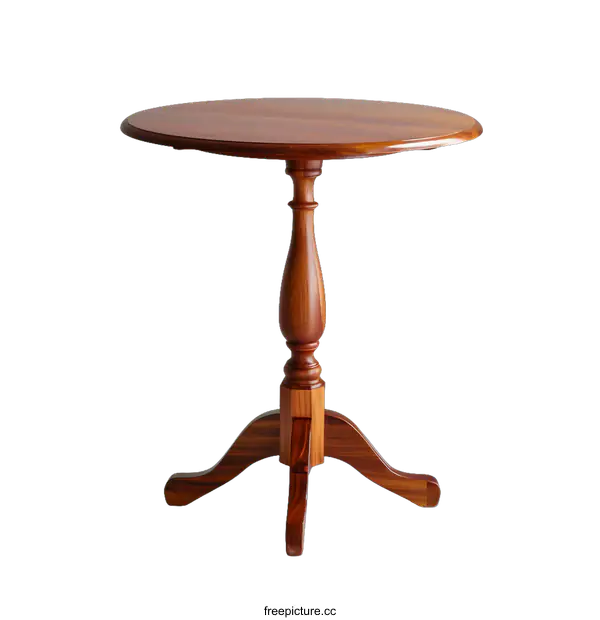 [Transparent Background PNG]Round Wooden Table With Pedestal Base