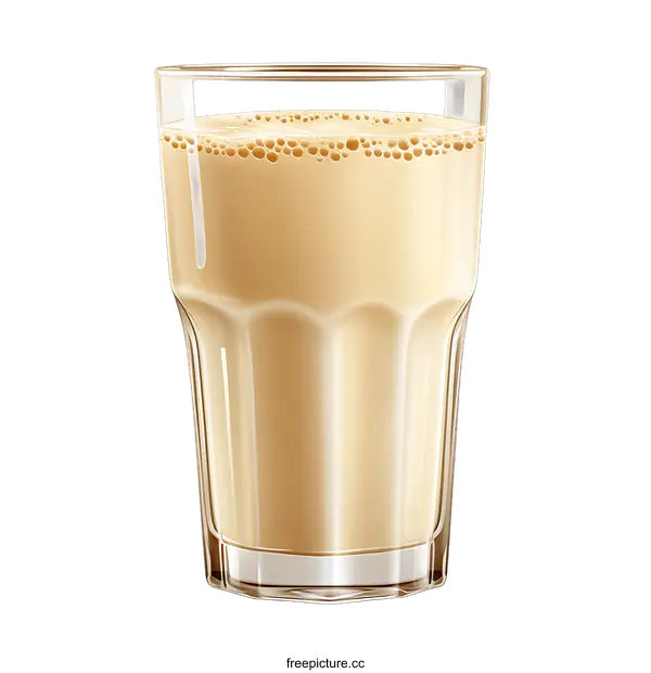 [Transparent Background PNG]Delicious Creamy Beverage in Glass