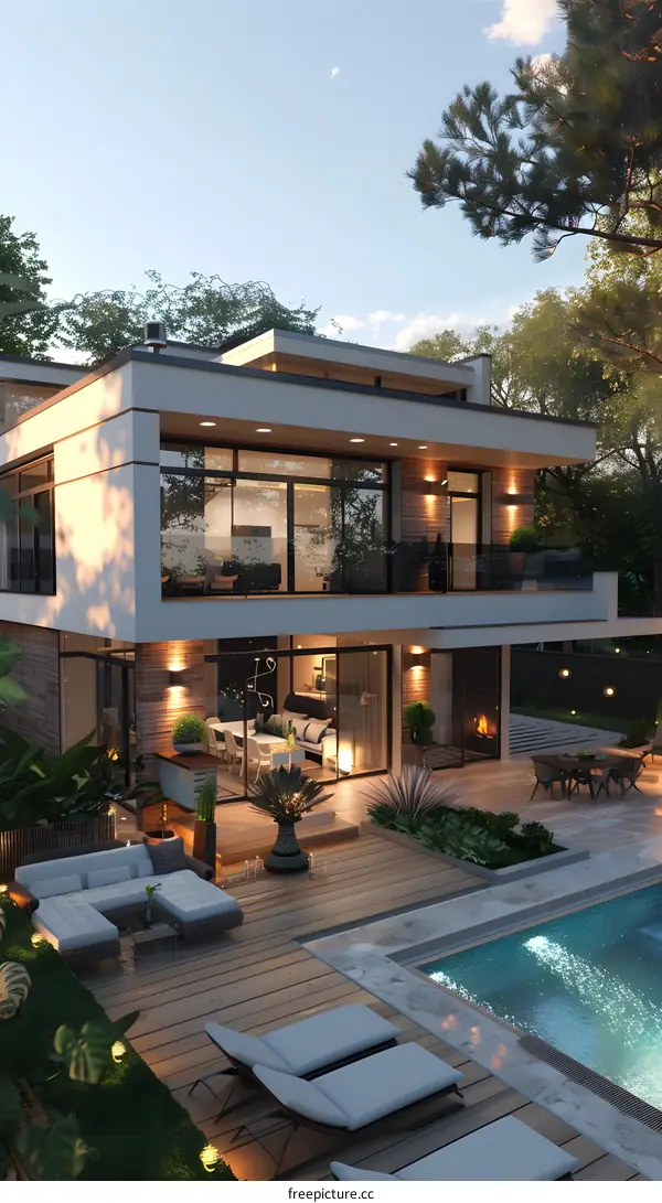 Modern house with swimming pool