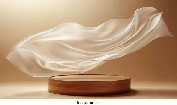 Elegant Beige Fabric Drape Display Stand