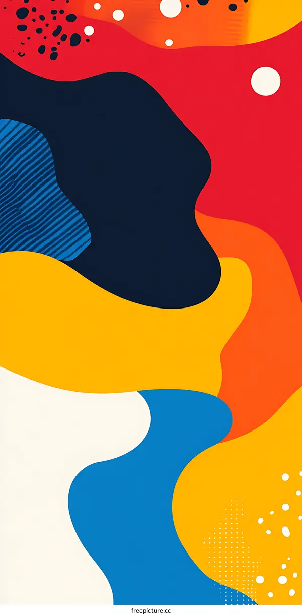 Abstract Colorful Background with Fluid Shapes and Geometric Patterns