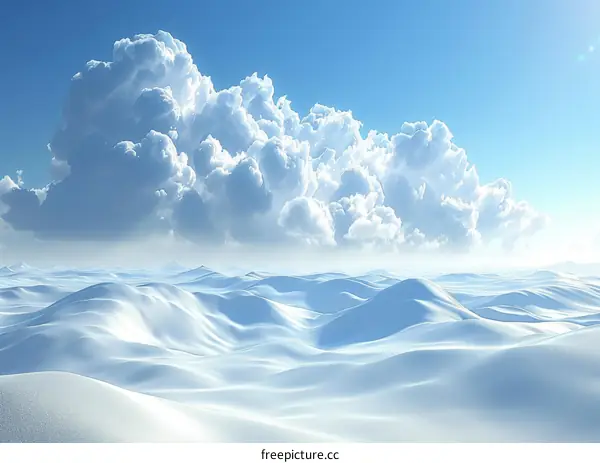 Stunning Winter Landscape with Fluffy Clouds