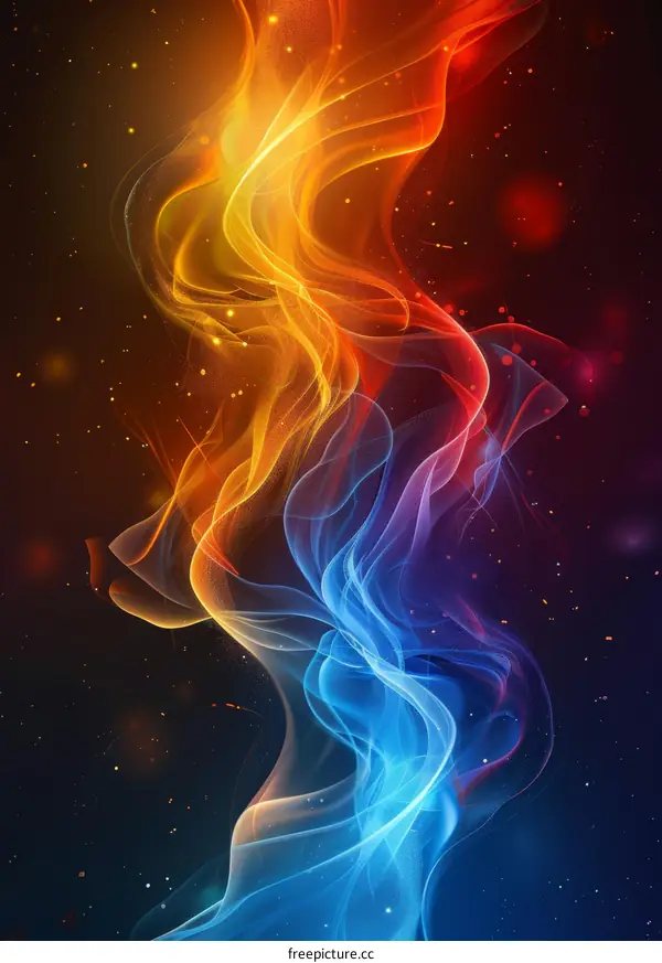 Abstract Colorful Energy Flow Art