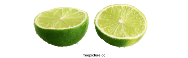 [Transparent Background PNG]Fresh Lime Slices Isolated on White Background