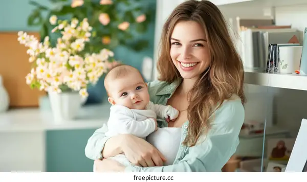 Mother and Baby Bonding in Home Setting