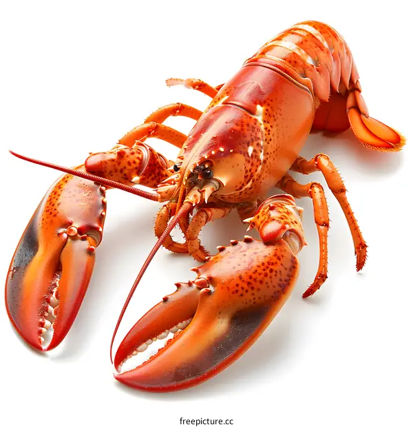 A bright red lobster