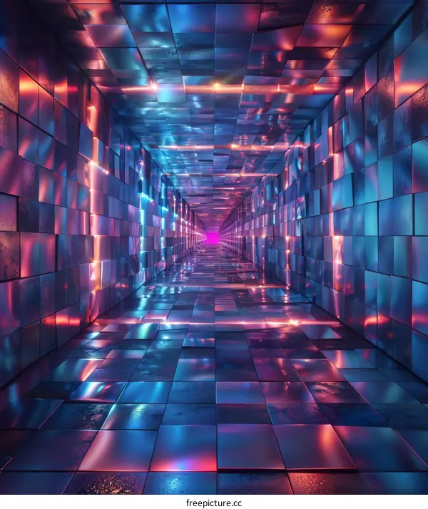 Pink and Blue Sci-Fi Tunnel