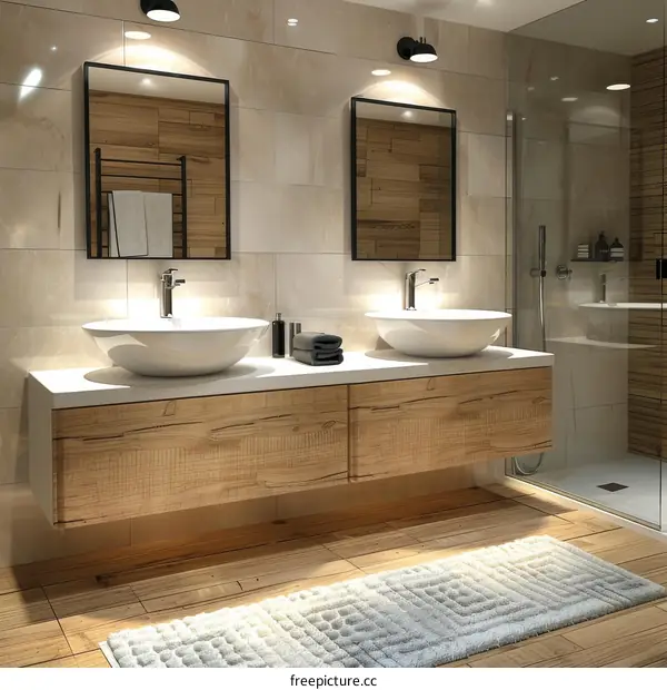 Modern Bathroom Vanity with Double Sinks