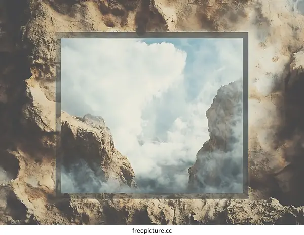 Abstract Cloudscape Through Rocky Mountains