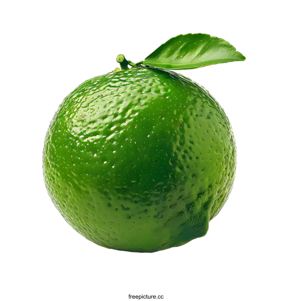 [Transparent Background PNG]Single Green Lime on White Background
