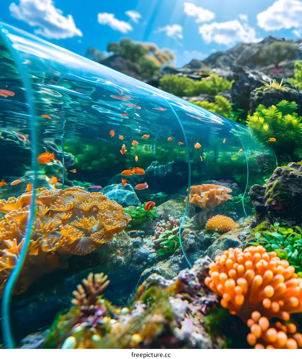 Underwater tunnel aquarium