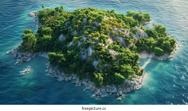 A Rocky Island in the Mediterranean Sea