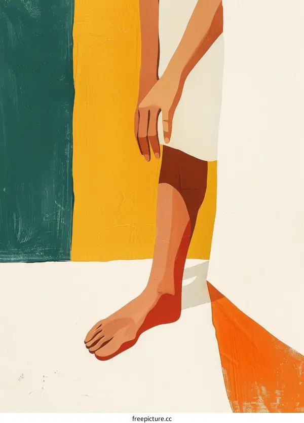 woman in white dress standing on yellow floor